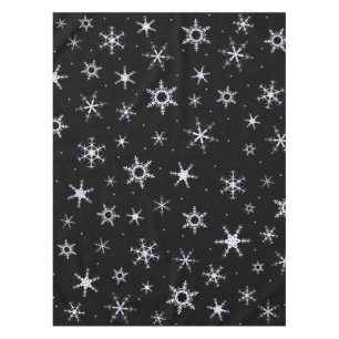 Black Snowflakes Tablecloth