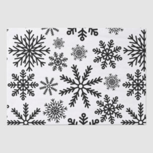 Black Snowflakes Tissue Paper