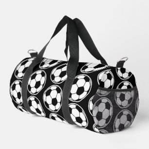 Black Soccer Ball Pattern Screwball Graphics Duffle Bag