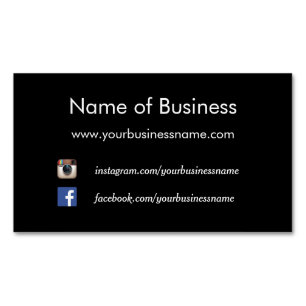 Black Social Media Boutique Magnetic Business Card