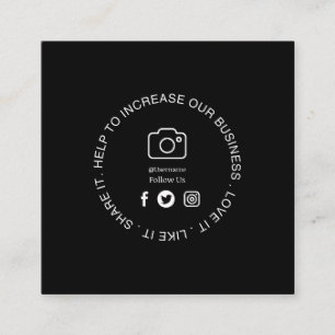 Black Social Media Follower Card   Custom Business