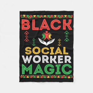 Black Social Worker Magic African Pride Black Hist Fleece Blanket
