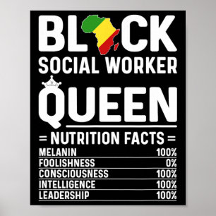 Black Social Worker Queen African American Social Poster