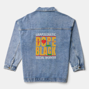 Black Social Worker Social Work Graphic Denim Jacket
