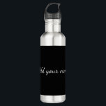 Black solid add name text message here throw pillo 710 ml water bottle<br><div class="desc">Design</div>