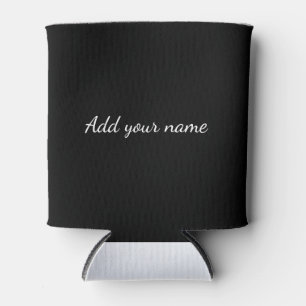 Black solid add name text message here throw pillo can cooler