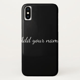 Black solid add name text message here throw pillo Case-Mate iPhone case