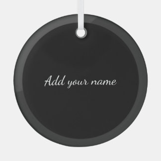 Black solid add name text message here throw pillo glass tree decoration