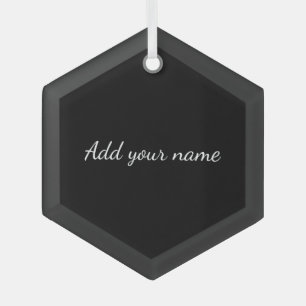 Black solid add name text message here throw pillo glass tree decoration