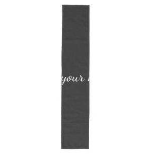 Black solid add name text message here throw pillo medium table runner