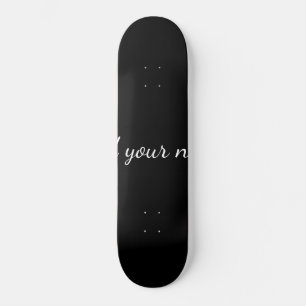Black solid add name text message here throw pillo skateboard