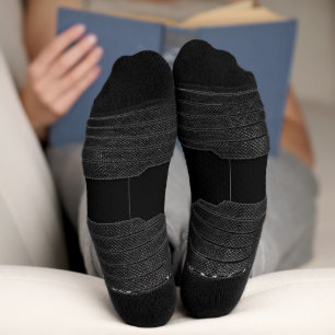 Black solid add name text message here throw pillo socks