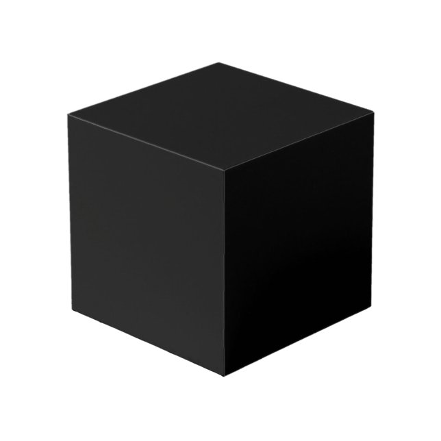 Black Solid Colour Cube (Front Angled)