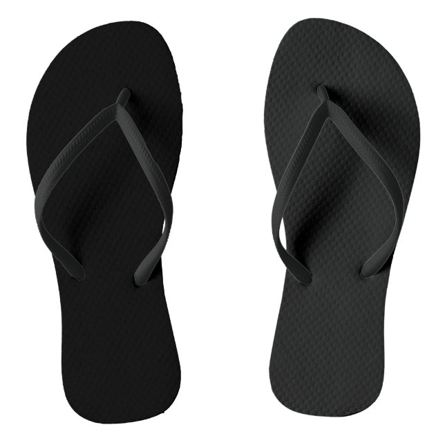 Black Solid Colour Jandals (Footbed)