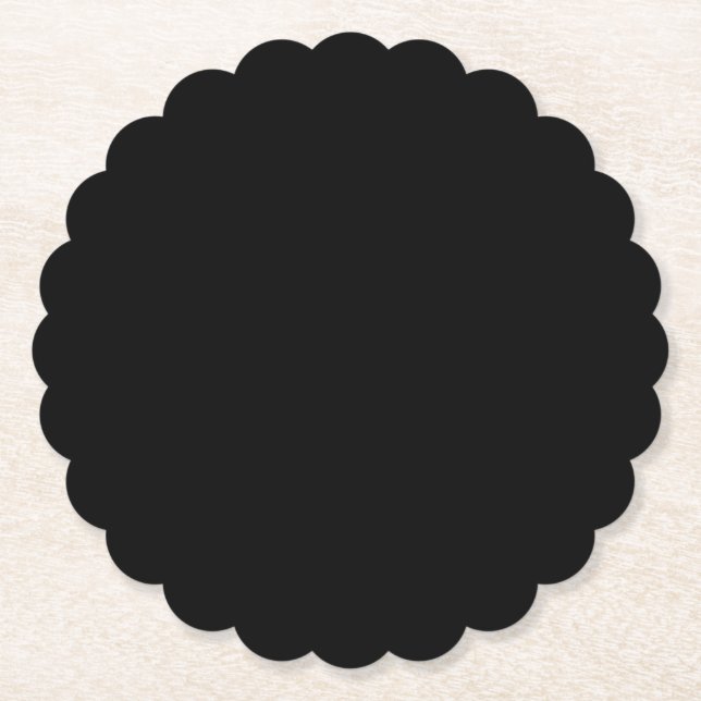Black Solid Colour Paper Coaster (Front)