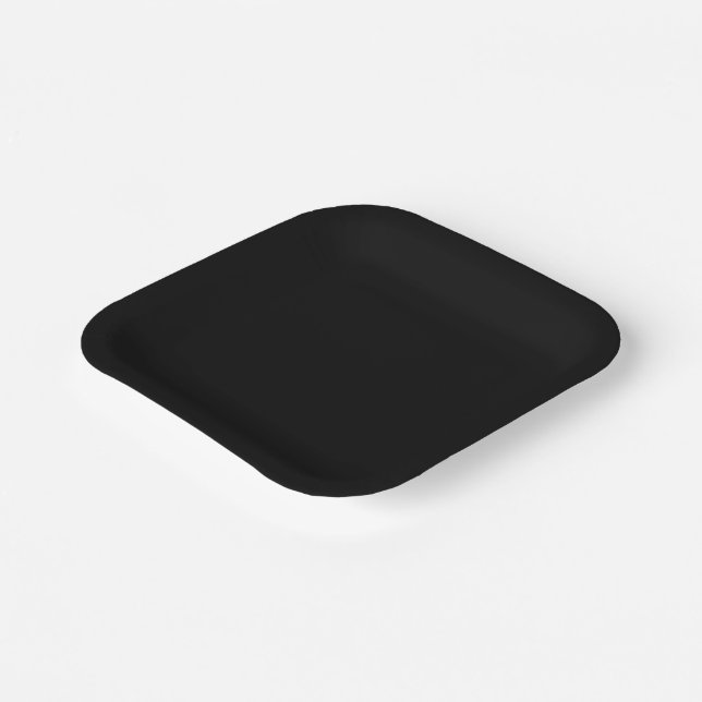 Black (solid colour)   paper plate (Angled)