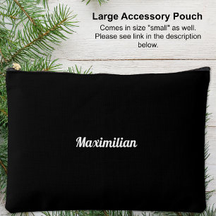 Black - Solid Large Accessory Pouch