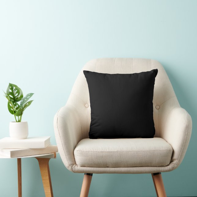Black Solid Trow Pillow Cushions (Chair)