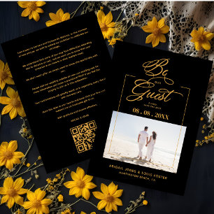 Black Sophisticated Minimal Photo Elegant Script Save The Date