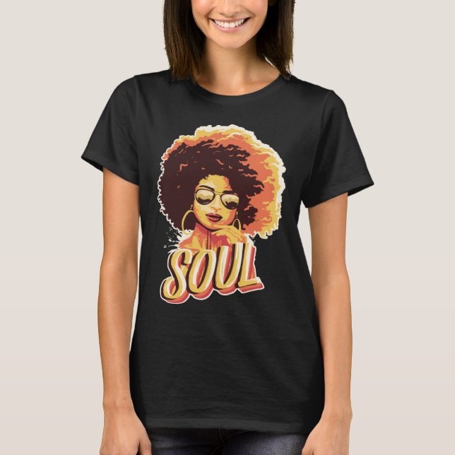 Black Soul Queen Jazz Singing Musician Soul Artist T-Shirt (Front)