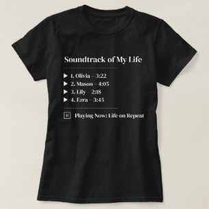 Black Soundtrack of My Life Kids Name Family T-Shirt