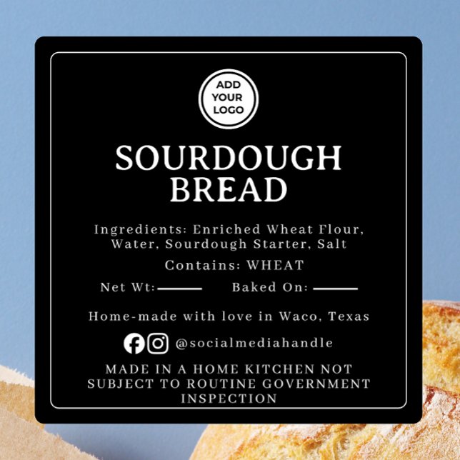 Black Sourdough Ingredient Cottage Law Sticker (Creator Uploaded)