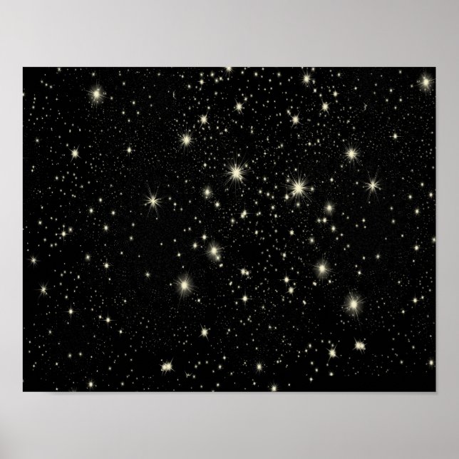 BLACK SPACE STARS BACKGROUNDS WALLPAPERS CUSTOMIZA POSTER (Front)