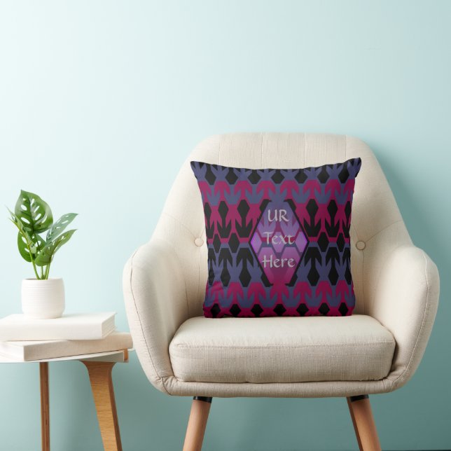 Black Spacecrafts and Arrow Monogram Pattern Cushion (Chair)