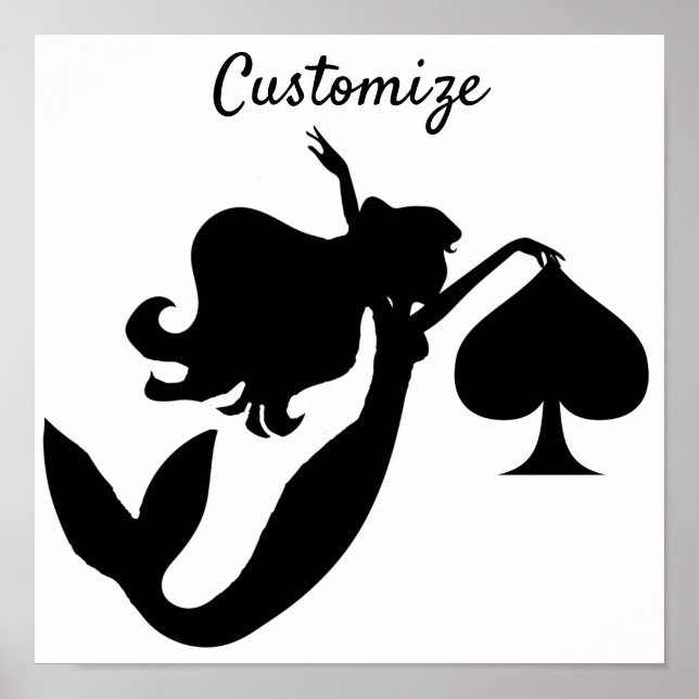 Black Spade Mermaid Silhouette Thunder_Cove  Poster (Front)