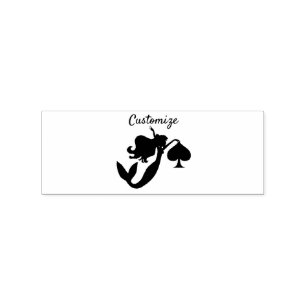 Black Spade Mermaid Silhouette Thunder_Cove Rubber Stamp