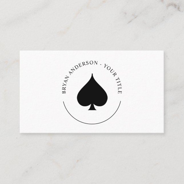 Black Spade Symbol Logo Business Card (Front)