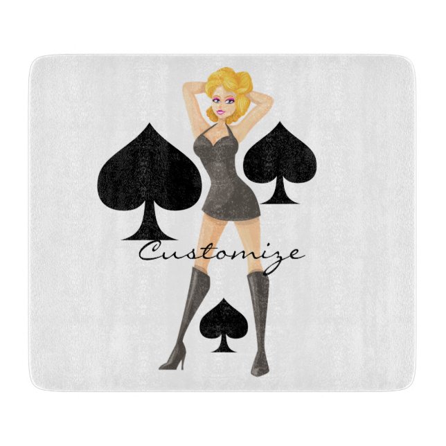 Black Spades Blonde Queen Thunder_Cove Cutting Board (Front)
