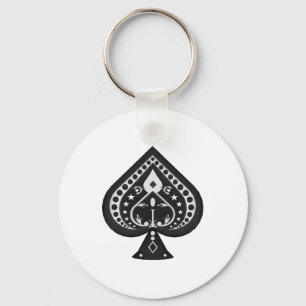 Black Spades: Playing Cards Suit: Key Ring
