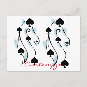 Black Spades Tattoo Style Thunder_Cove Postcard