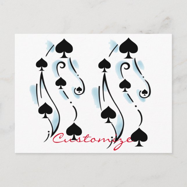 Black Spades Tattoo Style Thunder_Cove Postcard (Front)
