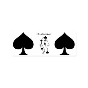 Black Spades Tattoo Style Thunder_Cove Rubber Stamp