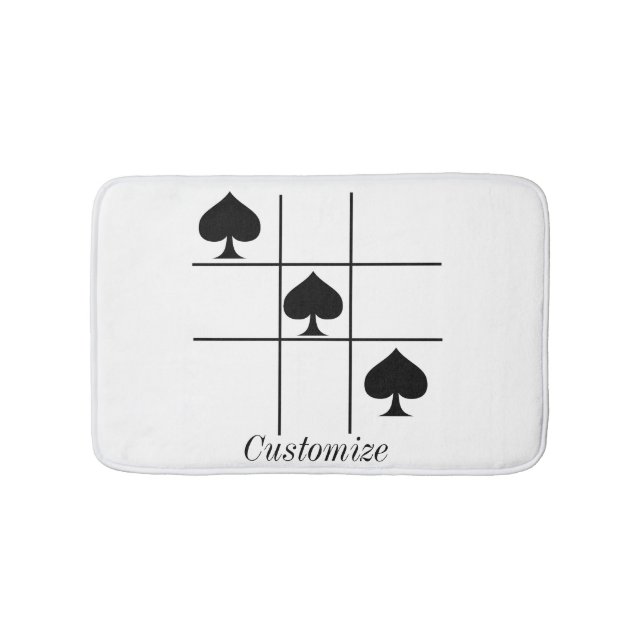 Black Spades Tic Tac Toe Thunder_Cove Bath Mat (Front)