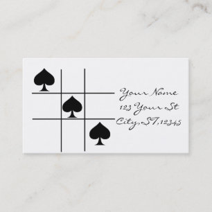 Black Spades Tic Tac Toe Thunder_Cove Business Card