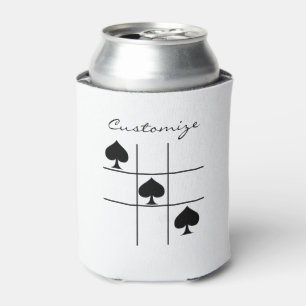 Black Spades Tic Tac Toe Thunder_Cove Can Cooler