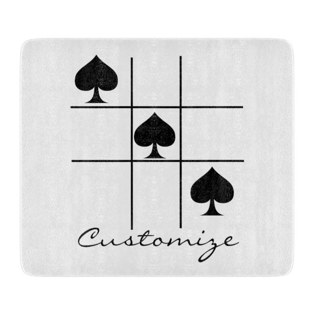 Black Spades Tic Tac Toe Thunder_Cove Cutting Board (Front)