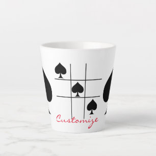 Black Spades Tic Tac Toe Thunder_Cove Latte Mug