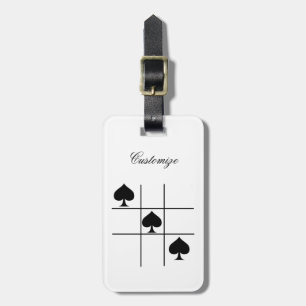 Black Spades Tic Tac Toe Thunder_Cove Luggage Tag