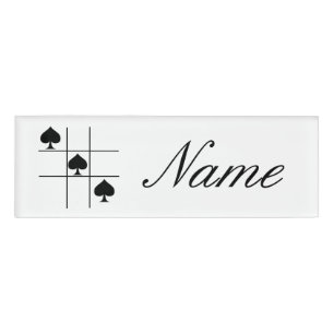 Black Spades Tic Tac Toe Thunder_Cove Name Tag