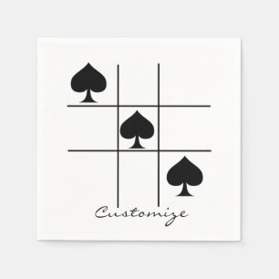 Black Spades Tic Tac Toe Thunder_Cove Napkin