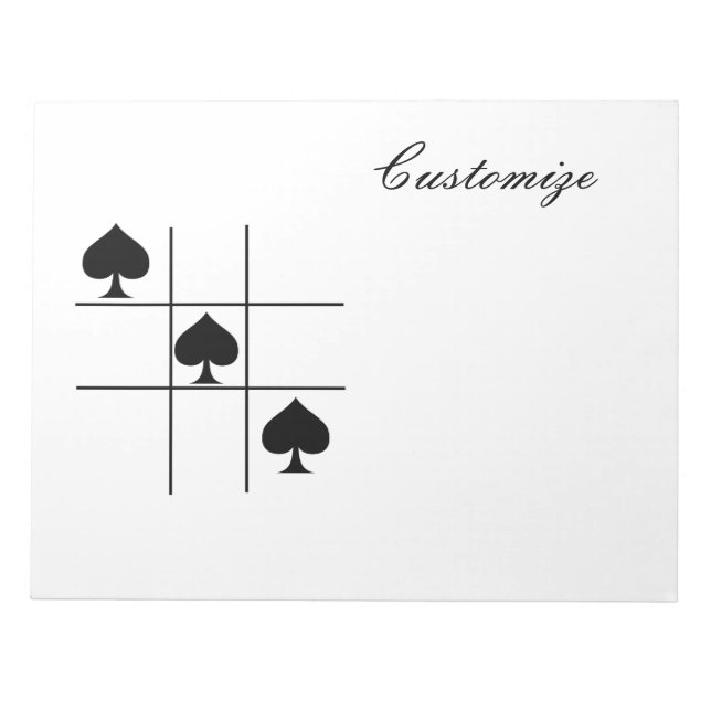 Black Spades Tic Tac Toe Thunder_Cove Notepad (Front)