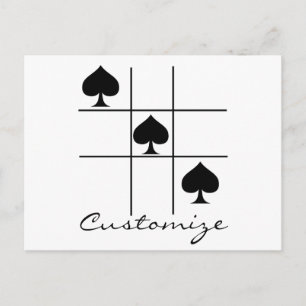 Black Spades Tic Tac Toe Thunder_Cove Postcard