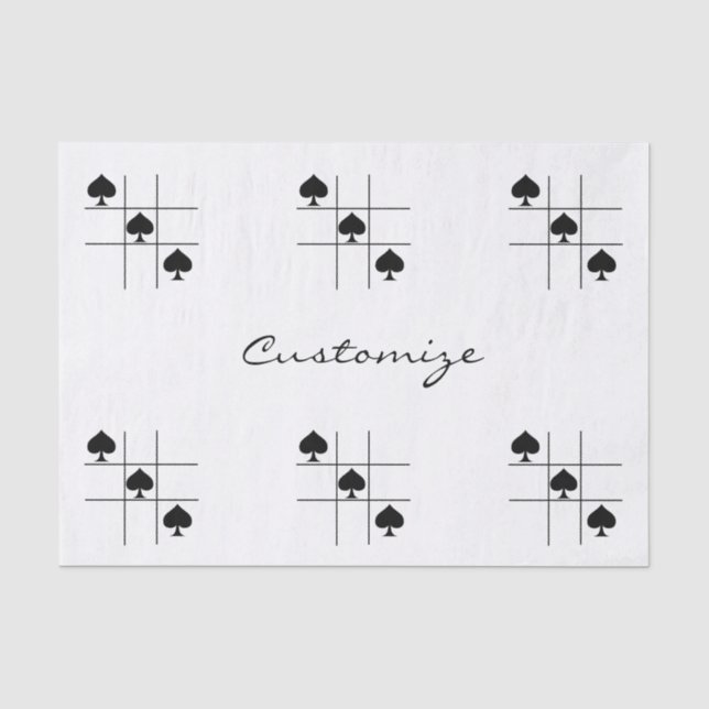 Black Spades Tic Tac Toe Thunder_Cove Tissue Paper (Front)