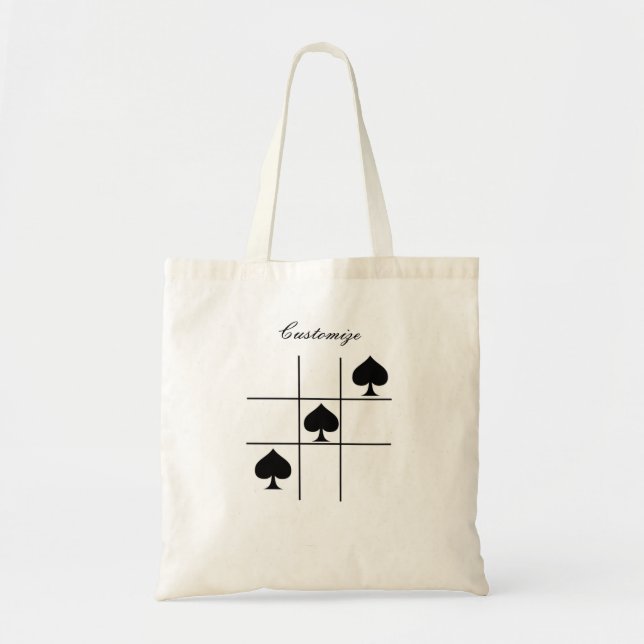 Black Spades Tic Tac Toe Thunder_Cove Tote Bag (Front)