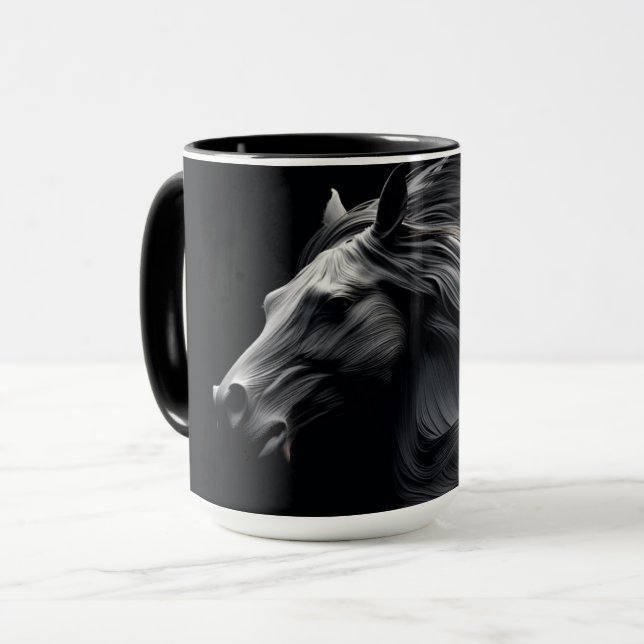 Black Spanish Horse's Twilight Ceramic Mug (Front Left)