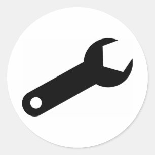 Black Spanner Classic Round Sticker